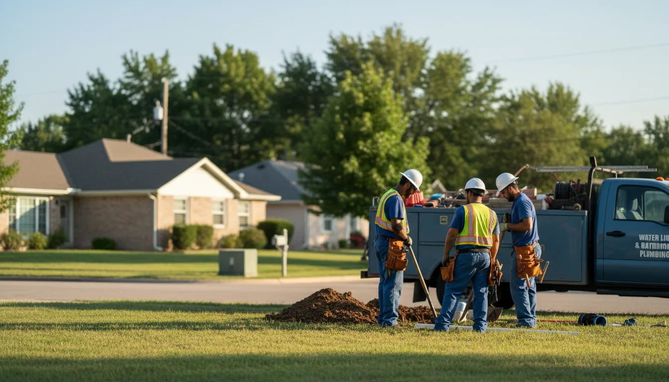 Residential water line and bathroom plumbing service in Burlington Junction, MO
